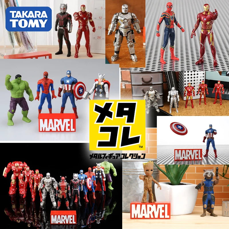 Takara Tomy Marvel Movie Series Metal Action Figure Collection 8cm Hulk/Panther/Ironman/Deadpool