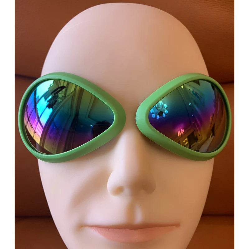 Funny Aliens Mask Lenses Glasses Rainbow Lenses ET Extraterrestrial Being Cospaly Halloween Party Props For mask