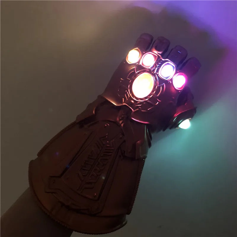 1:1 Iron Man LED Light Gauntlet Thanos Glove Avengers Superhero Cosplay Gloves Halloween Props Captain America Super Heroes Weap