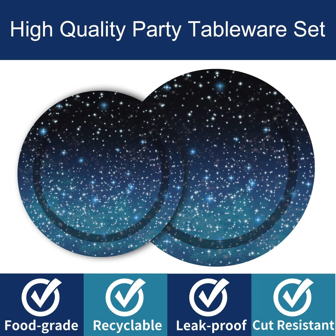 1set Galaxy Party Starry Night Tableware Set Outer Space Birthday Stars Party Table Decorations Solar System Paper Plate Napkins