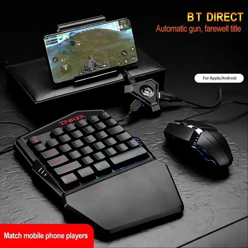 PUBG COD CF FPS Gamepad P5 Phone Keyboard Mouse Connector Controller BT Gaming Adapter Converter Phone Connection Plug and Play