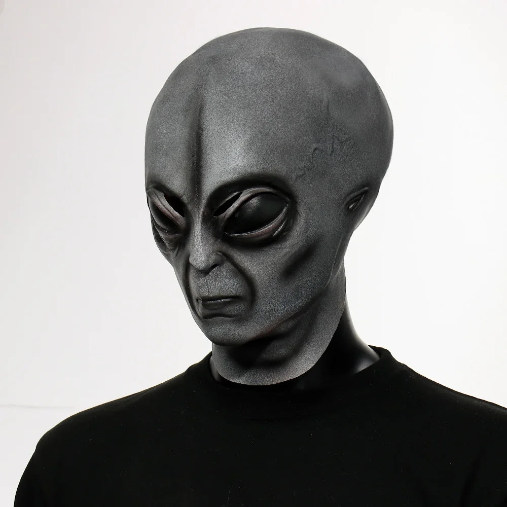 51 Area UFO Alien Mask Gloves Cosplay Extraterrestrial Organism Monster Skull Latex Helmet Hands Halloween Party Costume Props
