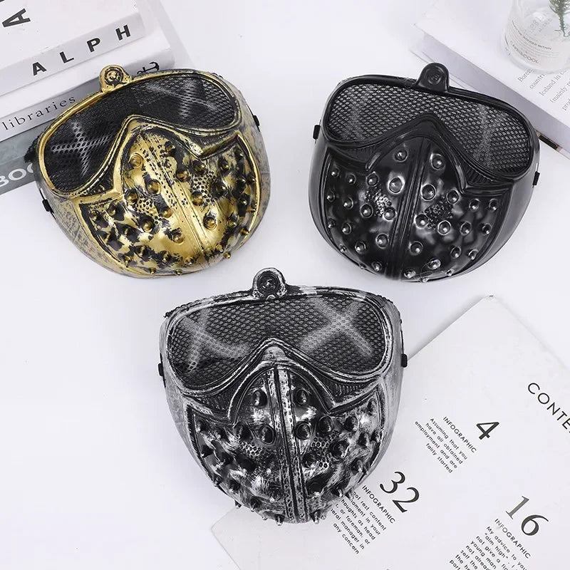 19CM X 16CM Watch Dogs Video Game Kids Masks Cosplay Costumes Prop Punk Themed Accessories Halloween Nail Fork Pattern Facepiece