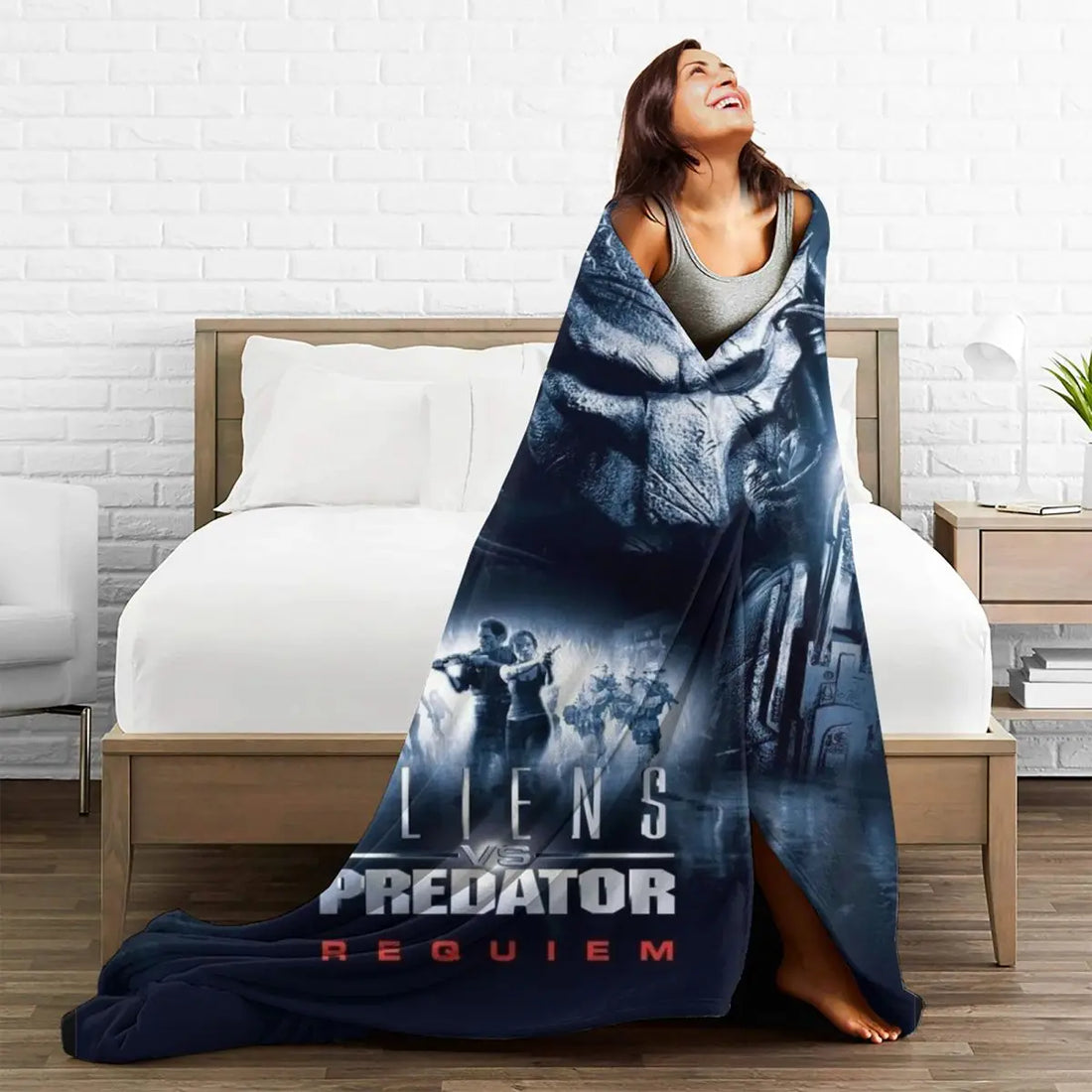Alien Vs. Predator Blanket Velvet Decoration Horror Film Breathable Soft Throw Blankets for Bed Car Rug Piece