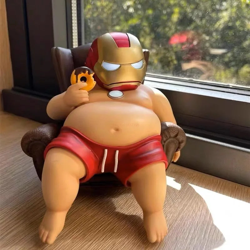 11cm Marvel Iron Man Fat Boy Series Anime Figure GK Cartoon Statue Collectible Model Figurine Toy Gift Car Desktop Decoration