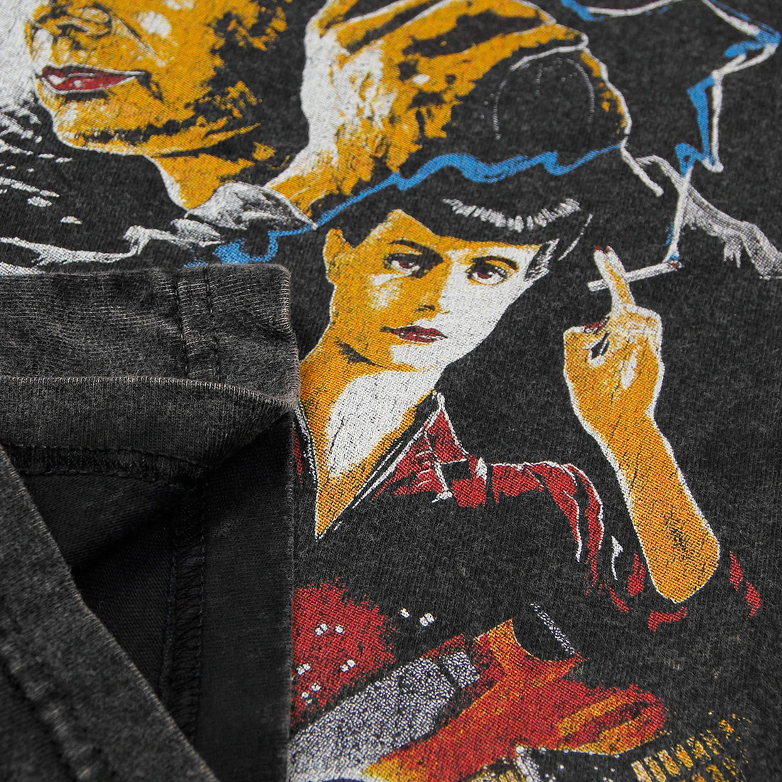 Blade Runner T-Shirt Rachael Rick Deckard Metropolis Washed Loose Drop Shoulder Retro Men Summer Cotton Tee
