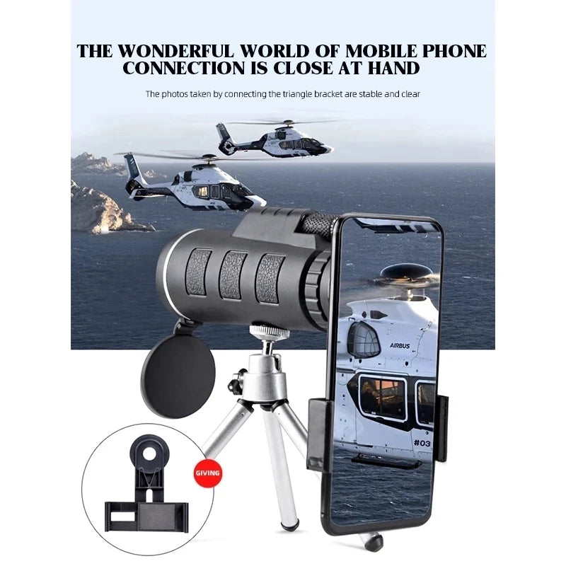 40X60 Military Zoom HD Powerful Binoculars Long Range Portable Professional Telescope Monocular Low Night Vision for Hunting