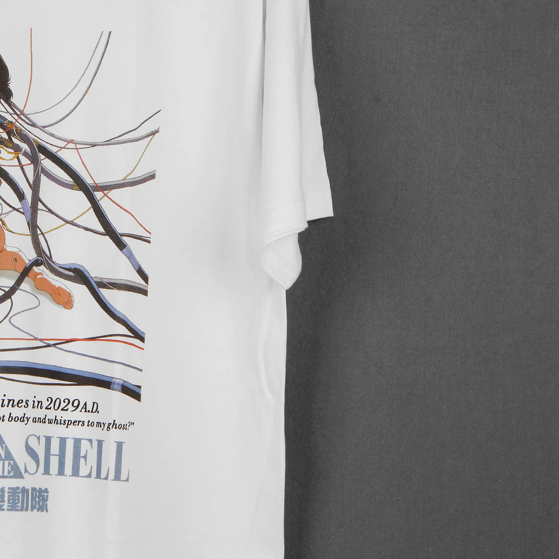 Ghost In The Shell T-Shirt Masamune Shirow Akira Japanese Anime CyberPunk White Cotton Tee
