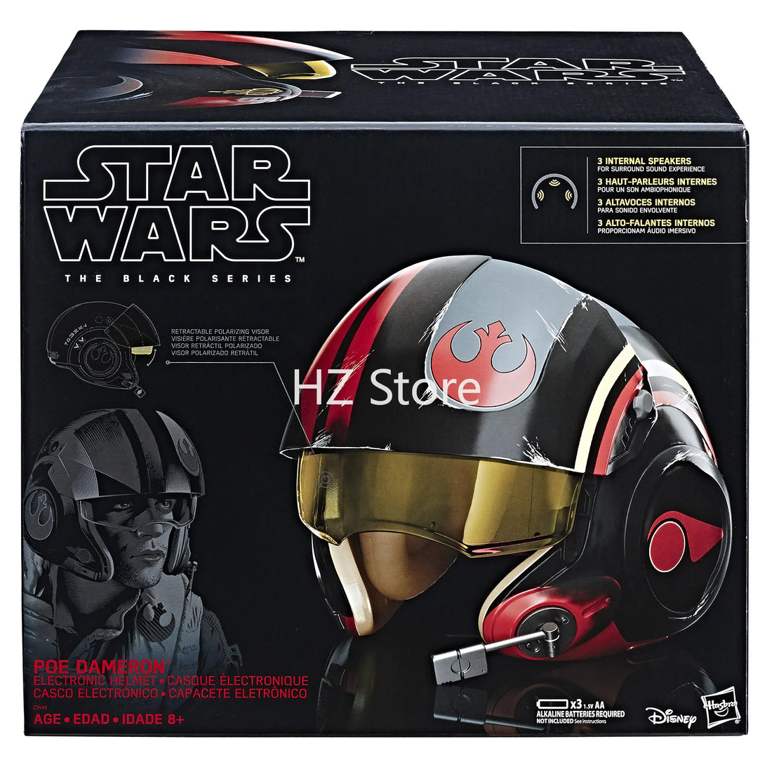 Hasbro Star Wars Helmet The Black Series Poe Dameron Electronic X-Wing Pilot Halloween Cosplay Helmet Birthday Xmas Gift C1441