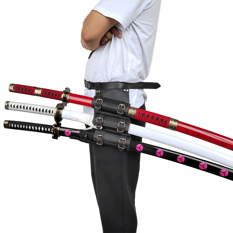 1/2/3 Leather Sword kanata Belt Cosplay Samurai Belts Medieval Swords Waist Sheath Weapon Rapier Ring Belt Strap Hols