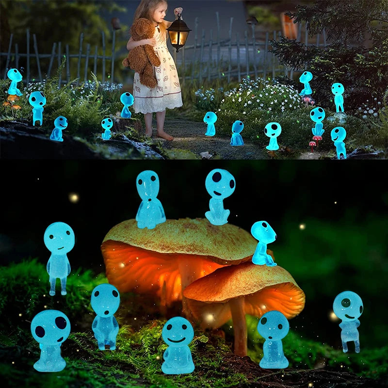 5/10pcs Universal Luminous Elf Ornament Glowing Blue Light Alien Elf Ghost   Fairy Garden Accessories Fish Tank Landscape Props