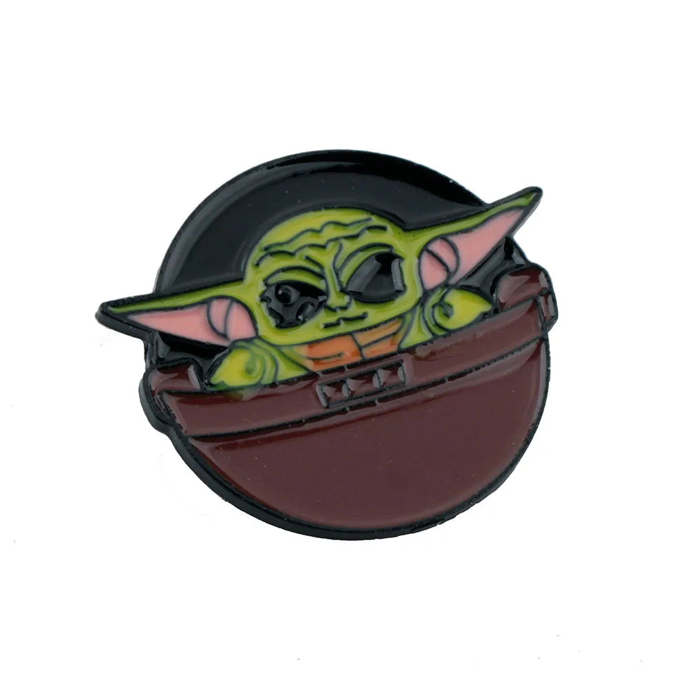Wholesale 10 PCS Disney Star Wars Master Baby Yoda Cute Enamel Pins Brooches for Women Fashion Lapel Pin Badge Gifts