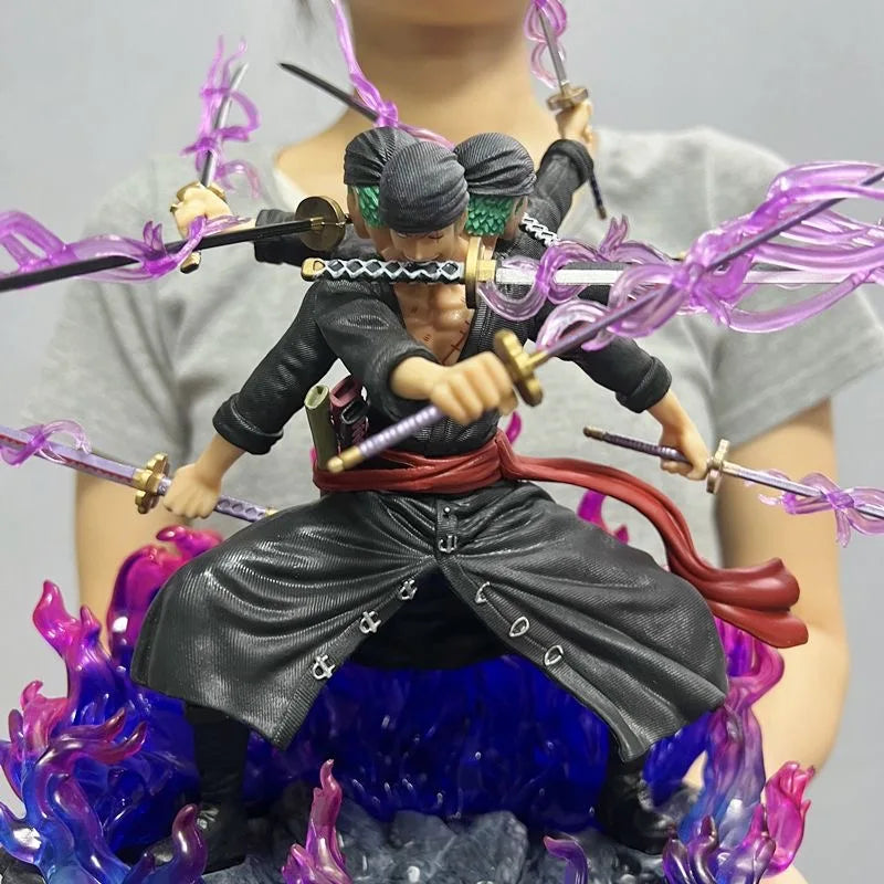 40cm Anime One Piece Zoro Figure Wano Onigashima 9 Swords Style Action Figurine PVC Statue Model Collectible Decoration Toy Gift