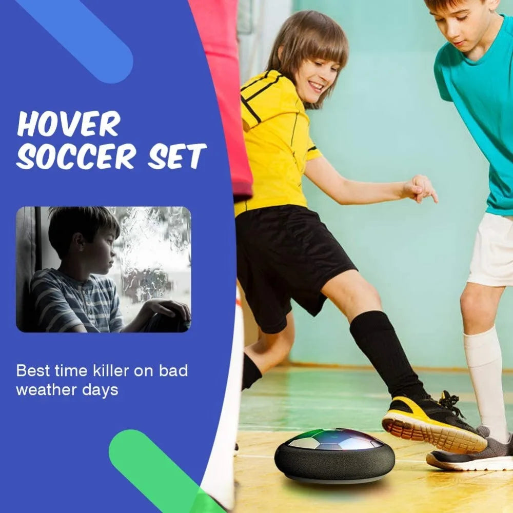 Mini Hover Soccer With Flashing LED Light 18cm Air Power Suspended Ball Model Plastic Educational Football Toy Gift For Children