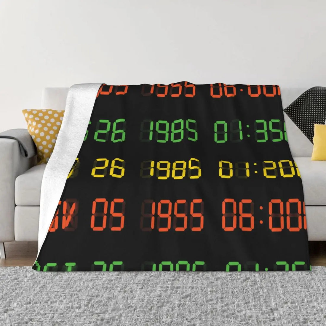 Time Circuits Back To The Future Flannel Throw Blankets Blankets for Bedding Bedroom Super Warm Bedding Throws