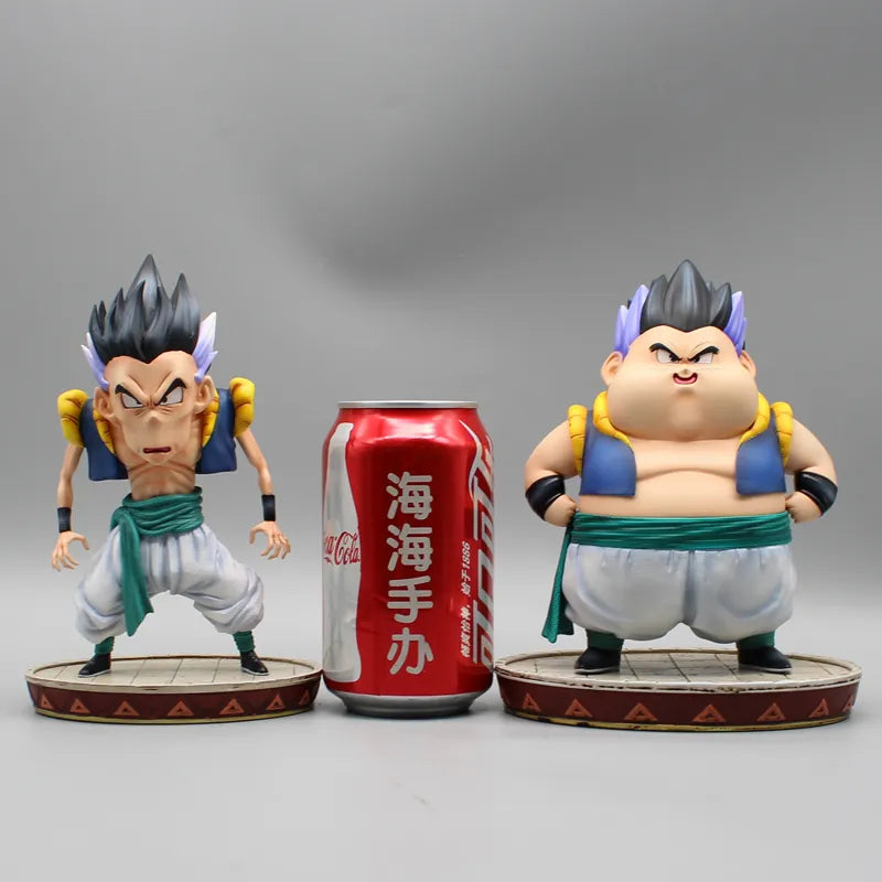 18cm Dragon Ball Z Anime Figures Fat Skinny Gotenks Figure DBZ Fusion Failed Pvc Figurine Gk Statue Super Saiyan Model Toys Gift