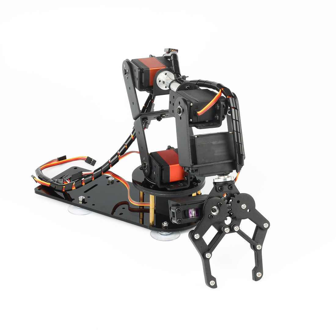 Black 6 DOF Robotic Arm with MG996 180/360 Degree Metal Rotating Base  ESP32 For Arduino Robot DIY Kit Programmable Robot Clamp