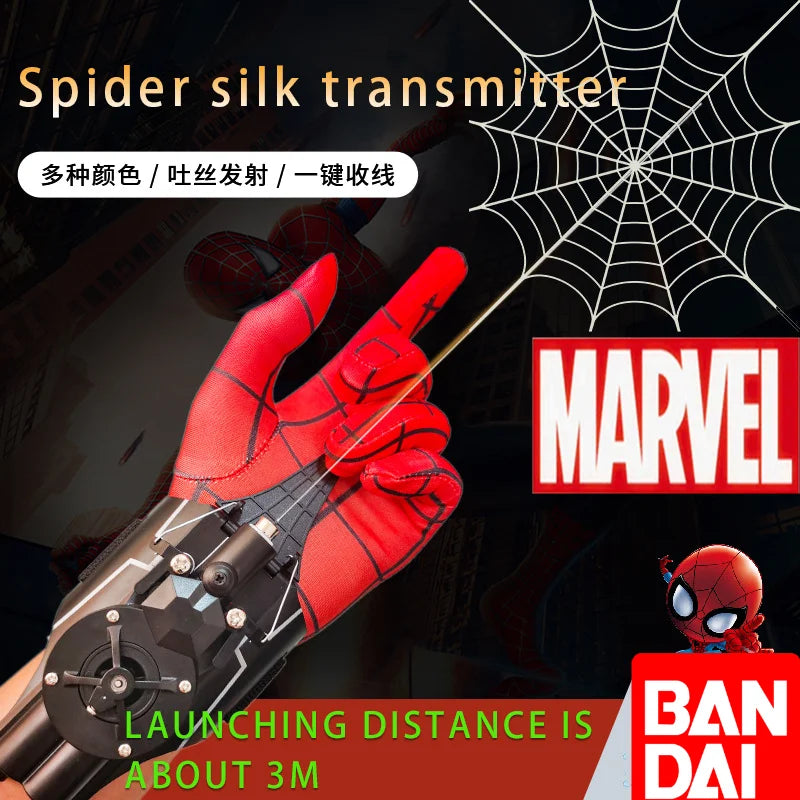 Marvel Automatic Peripheral Ml Legends Spiderman Web Shooters Spider Silk Launcher Rope Device Cosplay Props Toy Anime Gifts
