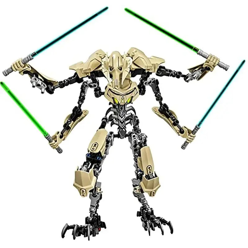32cm Star Wars Toy General Robot Building Blocks Action Figure Toy Grievous With Lightsaber Hilt Combat Weapon Model Statue Gift