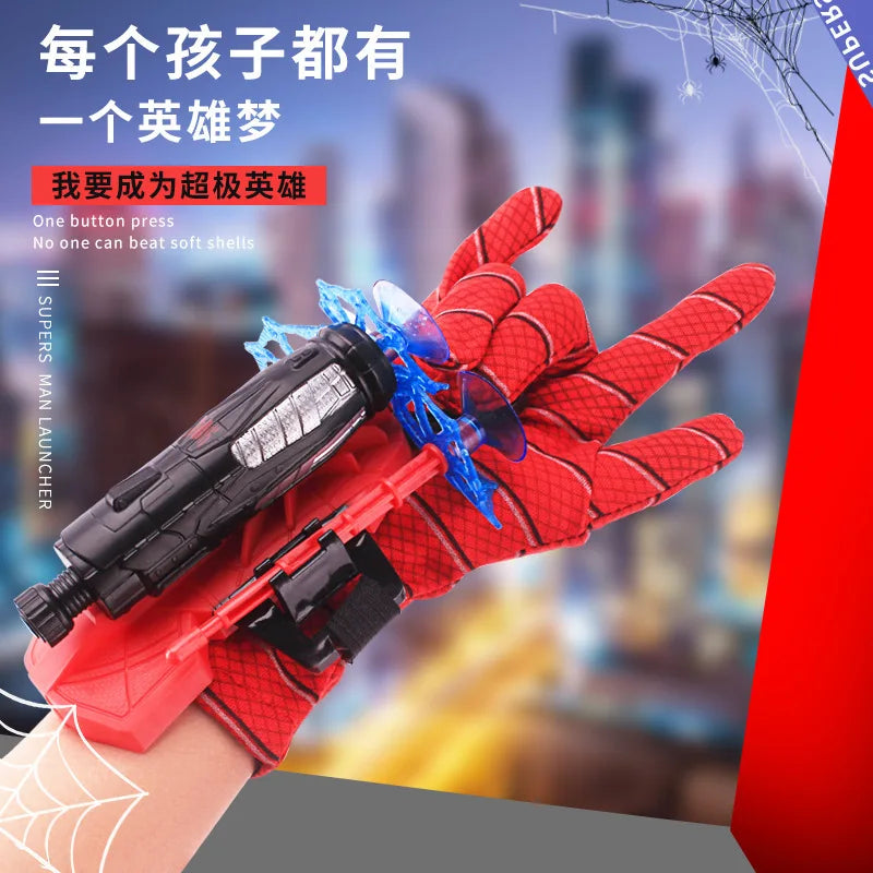 Anime Spiderman Wrist Launcher Safe Soft Bullet Gun Toy Spider Man Web Shooter Cosplay Props Toys For Children Kids Gift Figure