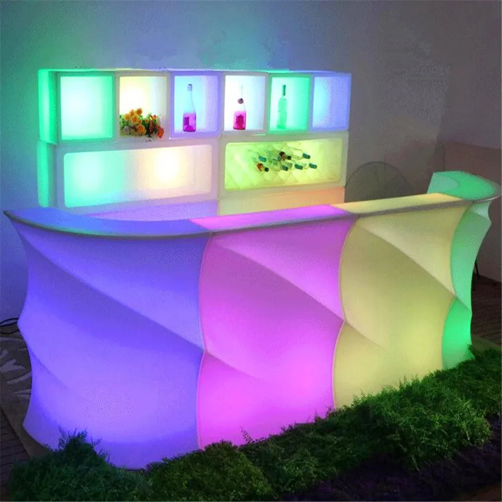 Brand New RGB16 Color Controlled LED Dining Table and Chair for Wine Cabinet, Simple and Fashionable Whole House Furniture Set