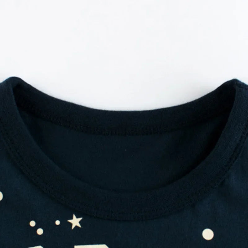 2024 Children's Clothing Summer New Boys Short Sleeve T-Shirt Cartoon Outer Space Cotton Baby Clothes Dropshipping