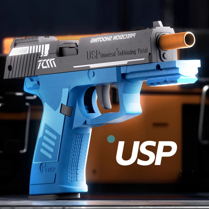 2024 New Shell Throwing USP Toy Gun Continuous Firing G17 Airsoft Pistol Children Handgun for Kid Adult Birthday Gift