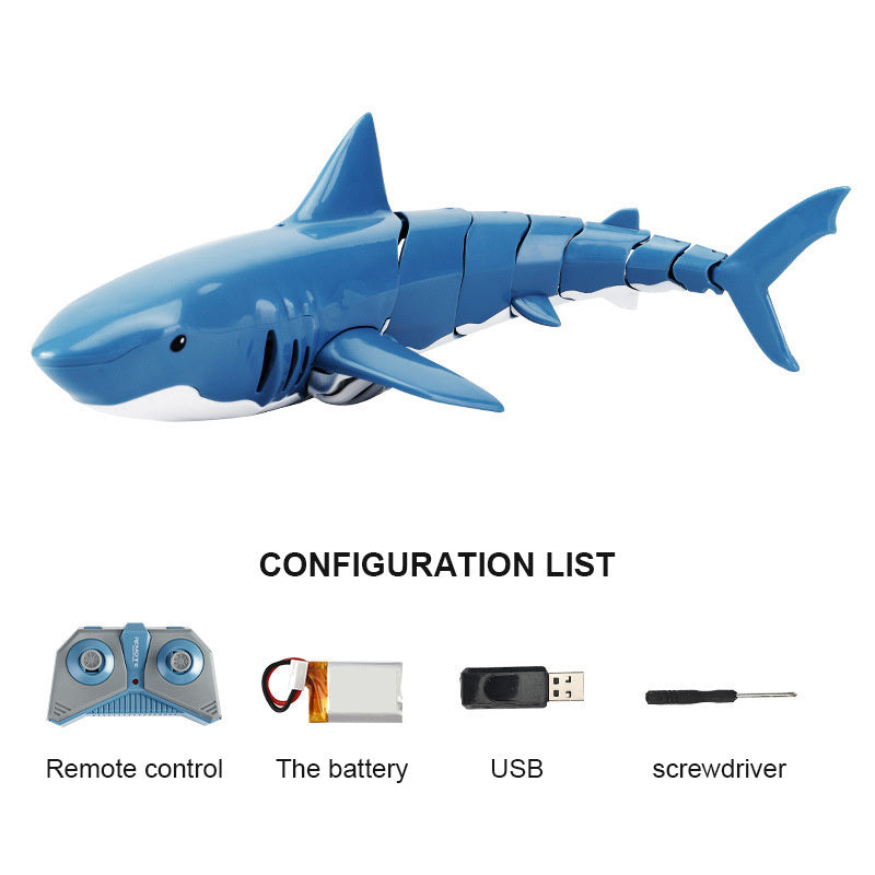 2.4G Rechargeable RC Boat Shark Toys For 4-14 Years Old; Boy Swimming Pool Bathroom Cool Toys Gift