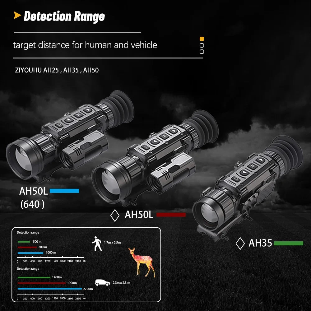 AH35/50 Monocular Thermal Imaging Sight Laser Ranging Pseudo-Color Heat Monocular Camcorder Aiming Thermographic Outdoor Hunting