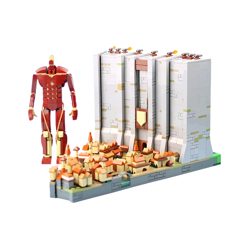 Gobricks MOC The Wall Attack on Titan Bricks Model Anime Action Movie  Attack on Titan Building Blocks Educational Toys Gift