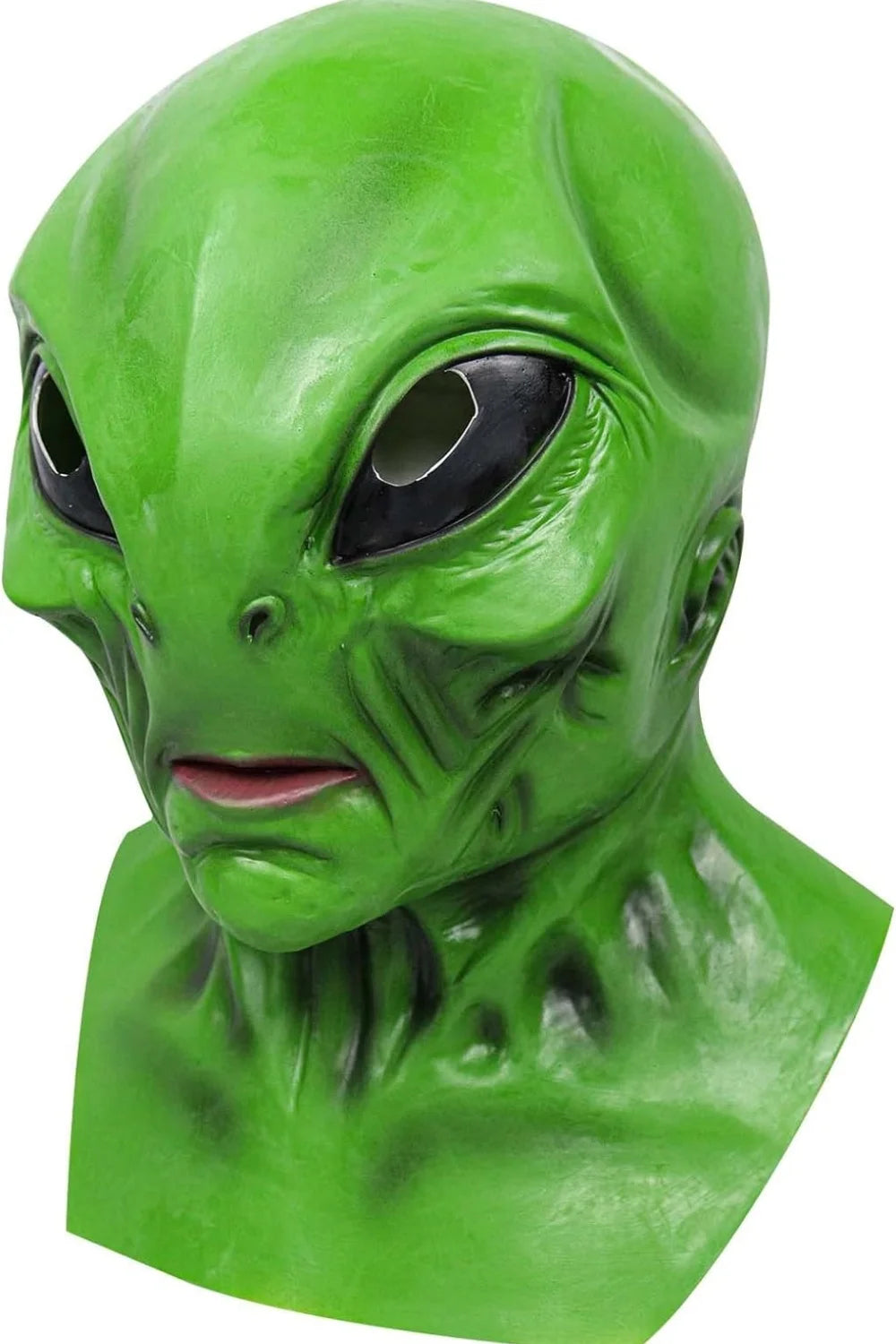 Green ET Alien Latex Masks Horror Alien Mask Realistic Folded Face of Halloween Costume Party Alien Mask Party Decoration Props