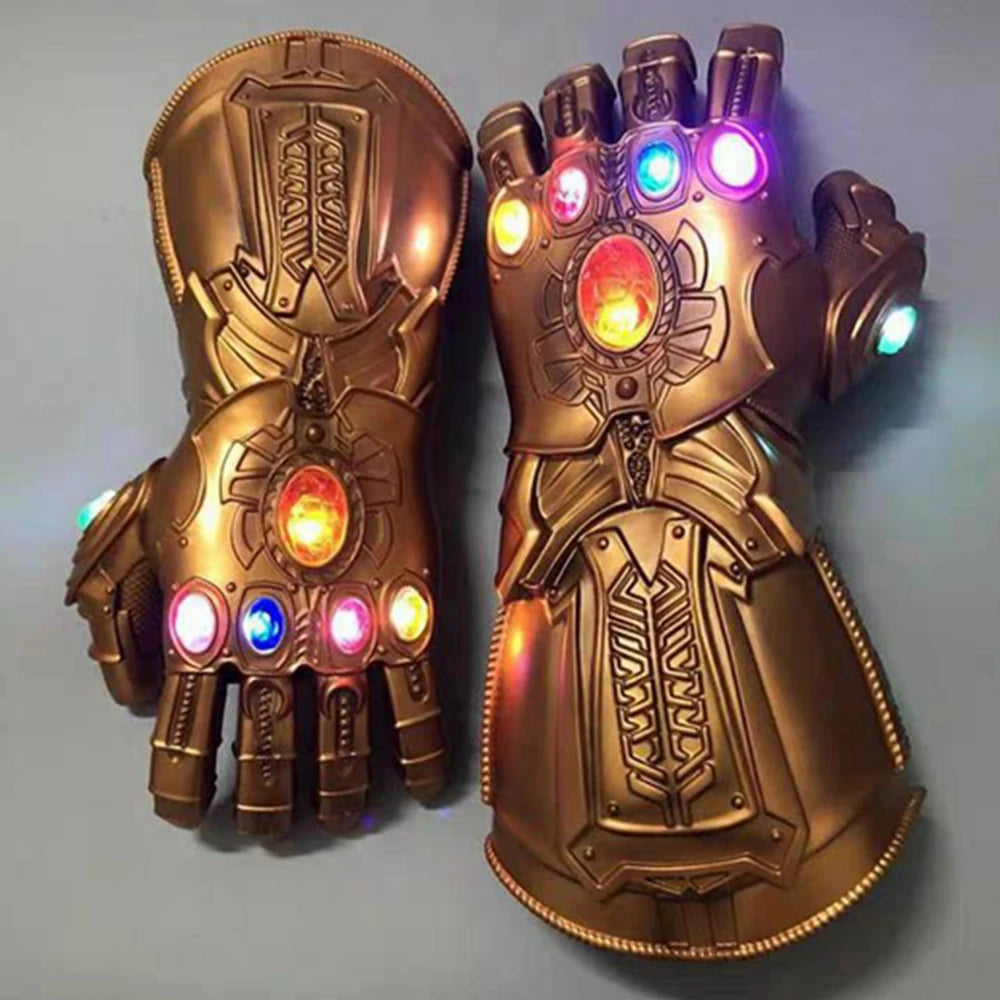 Thanos Infinity Gauntlet Light Glove for Adult Kids Cosplay Mask Helmet LED Stones Weapon Halloween Carnival Costume Props