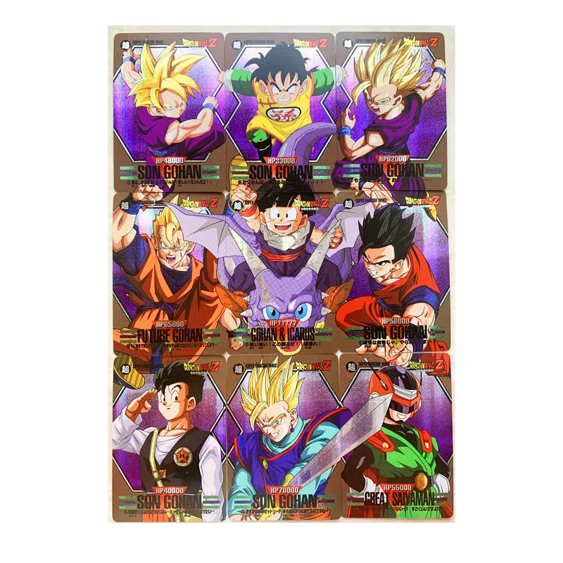 9pcs/set Dragon Ball Z GT Trunks Barcode Super Saiyan Heroes Battle Card Ultra Instinct Game Collection Cards