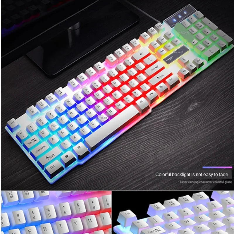 Waterproof Wired Keyboard Levitate Keycap Gaming Keyboard USB RGB Backlight LED PC Keyboard Holder Gamer Computer Game Keyboards