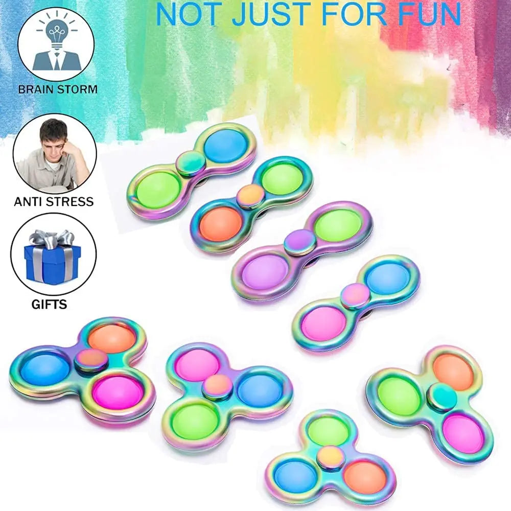 Simple Dimple Fidget Spinner Toy Sensory Push Bubble Hand Spinner Finger Spinner Stress Relief Silicone for Adult Kids