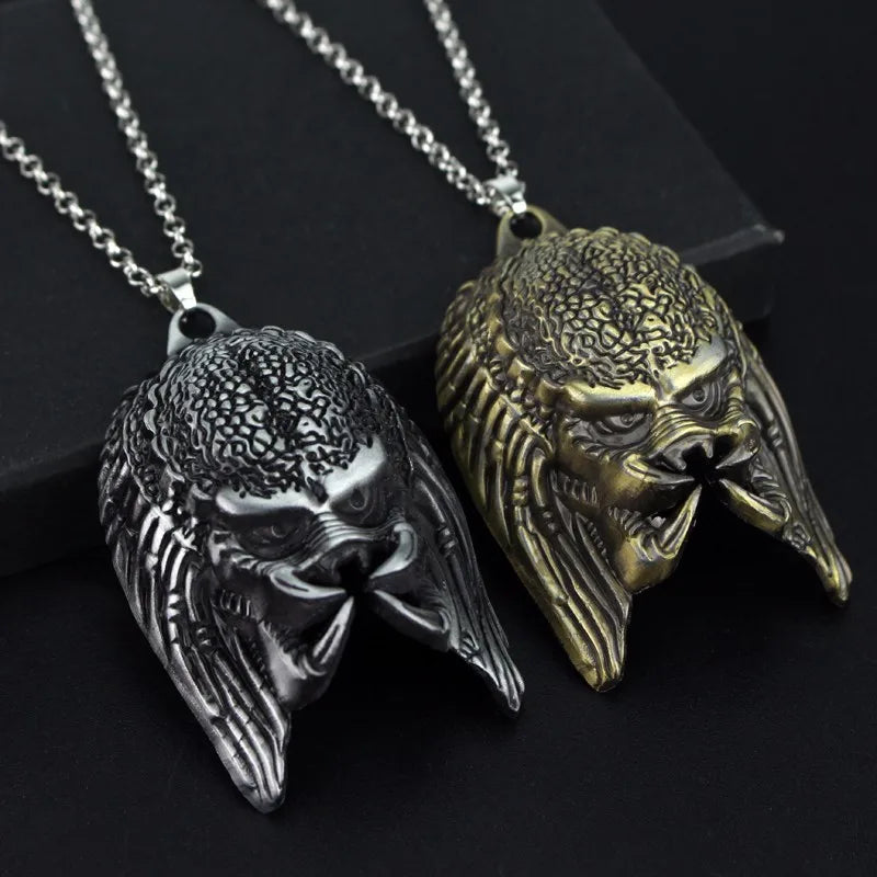 Alien Predator Necklace Men Long Chain  AVP Mask Pendants&Necklaces Fashion Hiphop Charm Jewelry Gift