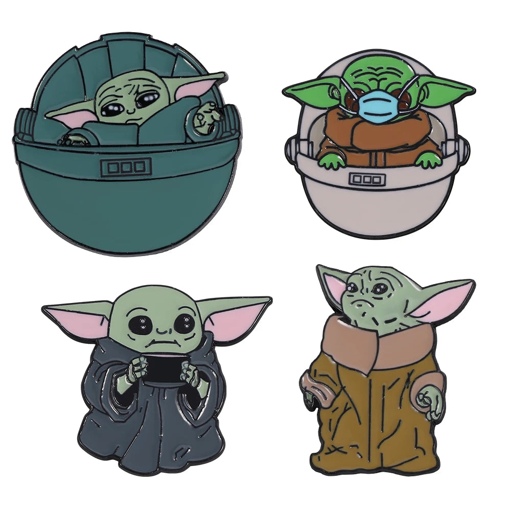 Star Wars The Grogu Yoda Baby Cute Enamel Pin Stitch Brooches Hat Backpack Lapel Pin Kids Gift Accessories Lovers Jewelry