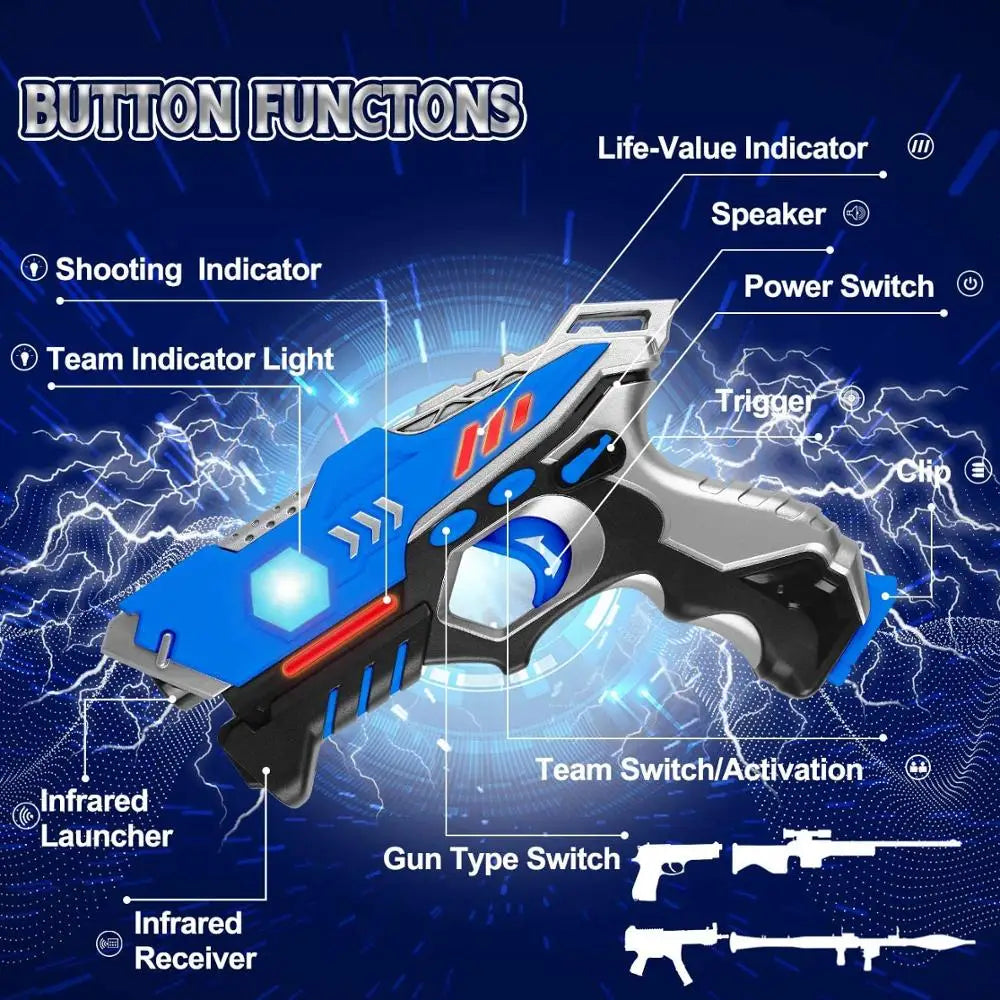 Electric Laser Tag Infrared Toy Guns Weapon Blaster Pistola Laser Battle Kit Interaction Games for Boy Girl Indoor Outdoor Sport