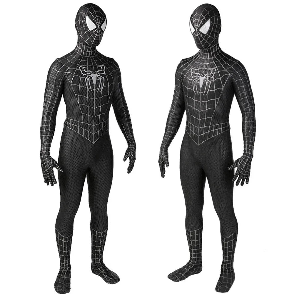 Symbiont Black Raimi Spiderman Costume Cosplay Bodysuit 3D Printed Spandex Superhero Zentai Jumpsuit Halloween Costume BodySuit