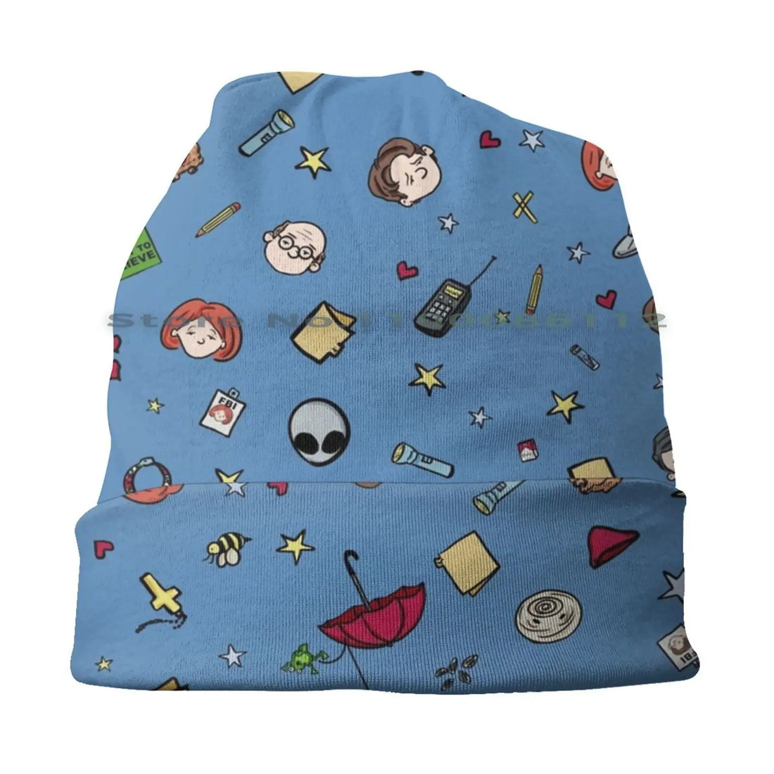 X Pattern Bucket Hat Sun Cap Tv Scifi Retro Pattern Ufo Mulder Scully Parody Foldable Outdoor Fisherman Hat