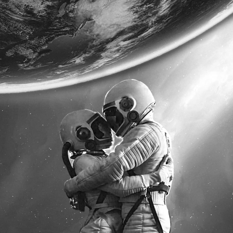 Space Love Poster Cosmonaut Couple Space Photography Theme Prints Canvas Painting Black White Wall Pictures Home Wall Art Decor