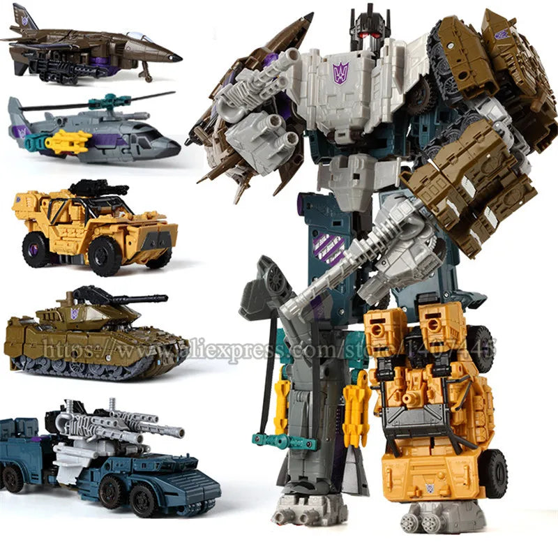 BPF NEW Oversize 33CM Anime Devastator Transformation Robot Car Toys Boy Action Figures Aircraft Motorcycle Dinosaur Model Kids