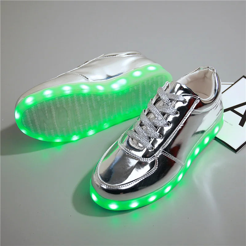 RayZing Gold Led Shoes Unisex size 35-44 Fashion Light Men high-quality casual Shoes tenis Shoes Outdoor travel dance Led