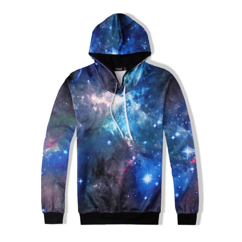 Szblaze Blue Galaxy Space Blue Sky Stars 3D Print Hoodies Women/Men Long Sleeve Sweatshirts Pullover Hip Hop Casual Long Pant