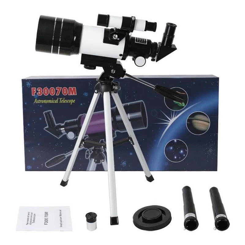 150X Refractive Astronomical Telescope with Phone Clip Outdoor HD Monocular Telescope Kids Beginning Student Present DIY Kit