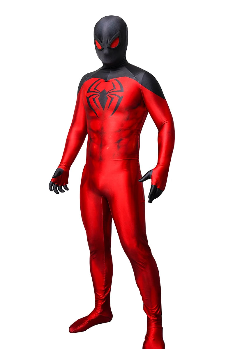 Scarlet Spiderman Cosplay Costume Zentai Suits Halloween Costume Scarlet Spider Suit Spandex Superhero Bodysuit Jumpsuit Adult