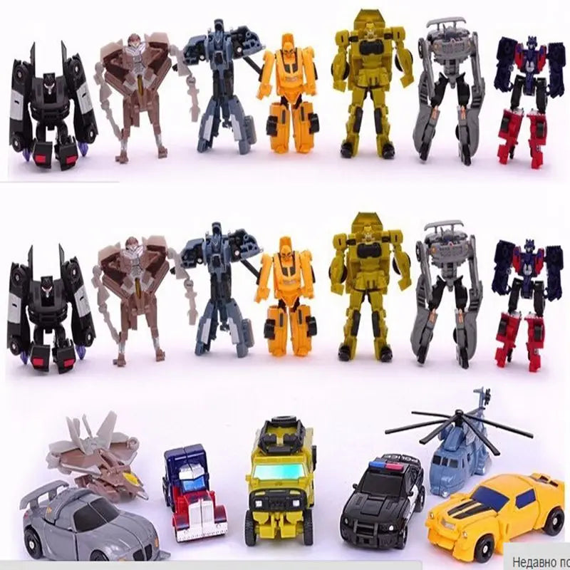 8CM Transformation Cars Robots Toys Mini Deformation Helicopter Model Robots Car Toys For Kids Gift K0120