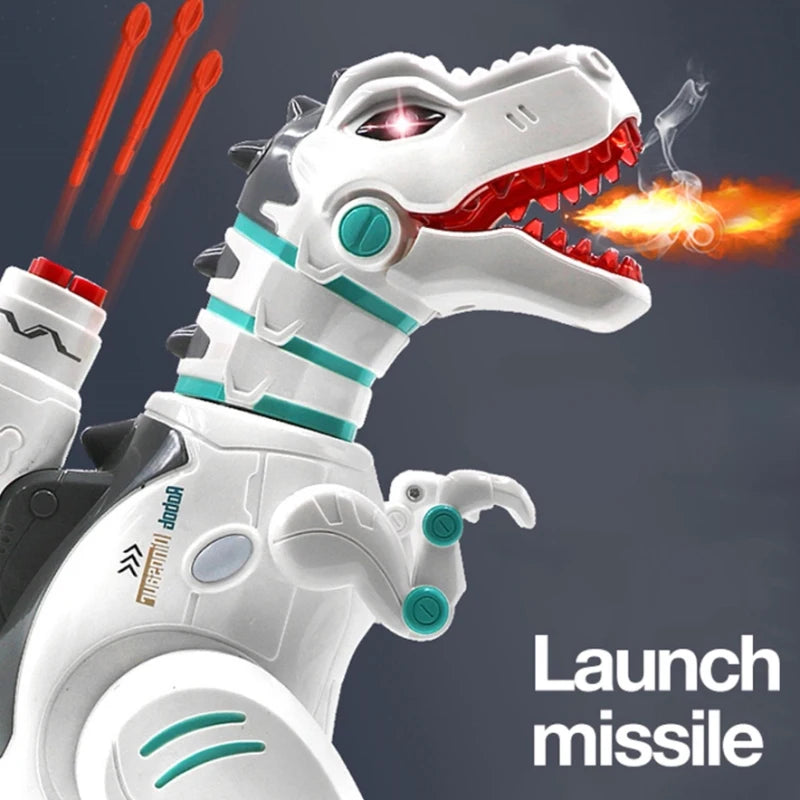 Foggy fire RC Battle Dinosaur Robot Toy 360 Degree Rotate Spray Flame Dinosaur With Bullet Music Singing Seak Story RC Toy gifts