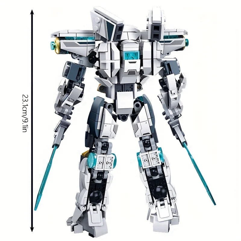 White Guardian Robot Warrior Building Blocks - Mech Assembling Educational Toys -  toy gift sets