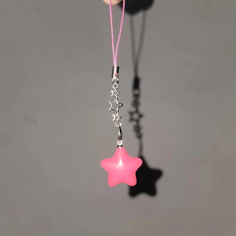 8 Colors Five-Pointed Star Crystal Beads Tassels Charm Keyring Pendant Tags for DIY Keychain Necklace Jewelry Making